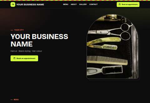 Barber Bold design, Barber & men’s grooming example