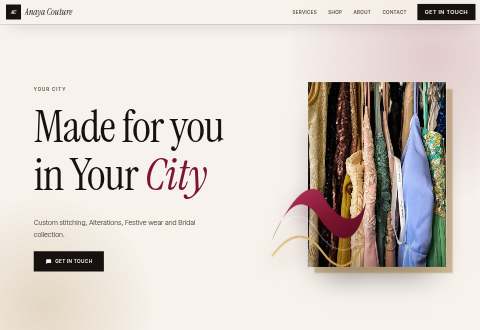 Atelier Silk design, Fashion boutique & tailor example