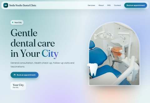 Aurora Glass design, Clinic, doctor & dentist example