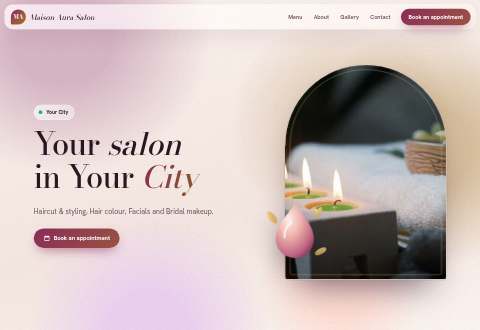 Velvet Bloom design, Salon, spa & beauty example